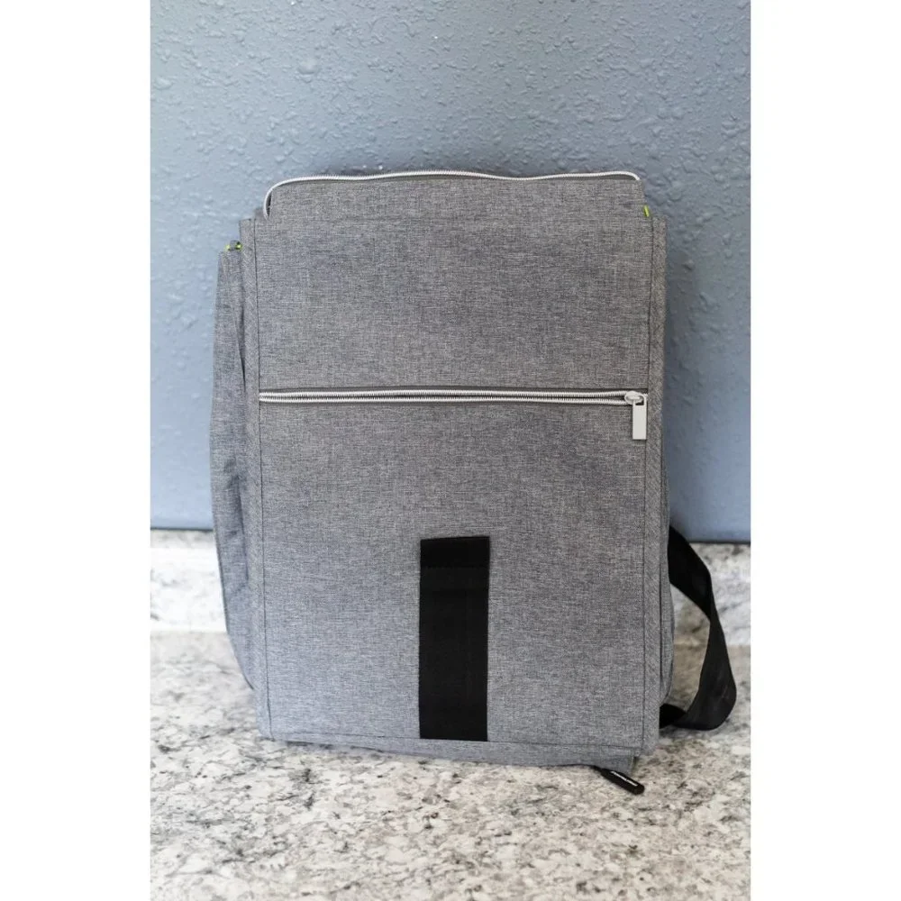 IKEA Family Gray Diaper Bag with Green Accents